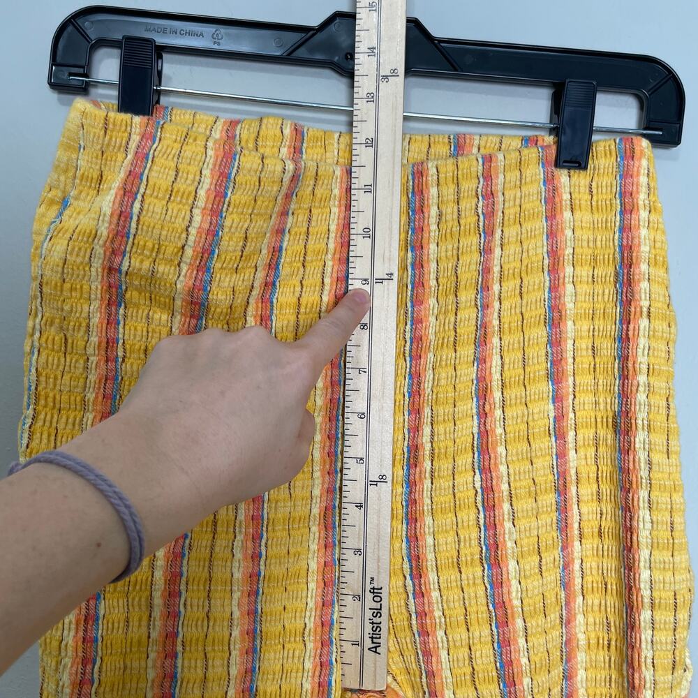 Free People Stretch Flare Pants Festival Funky Yellow Striped S - Picture 7 of 7